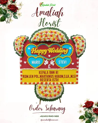 Karangan Papan Bunga Pernikahan di Leuwisari